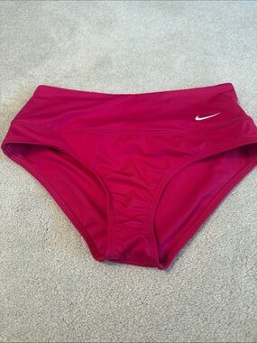 Nike Fuchsia Bikini Swim Bottoms with White Swoosh